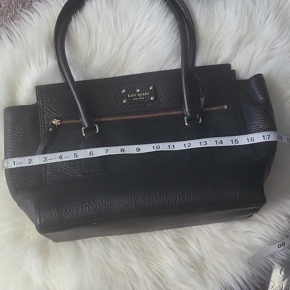 Kate Spade Black Pebbled Leather Southport Avenue Oden Tote Handbag Bag